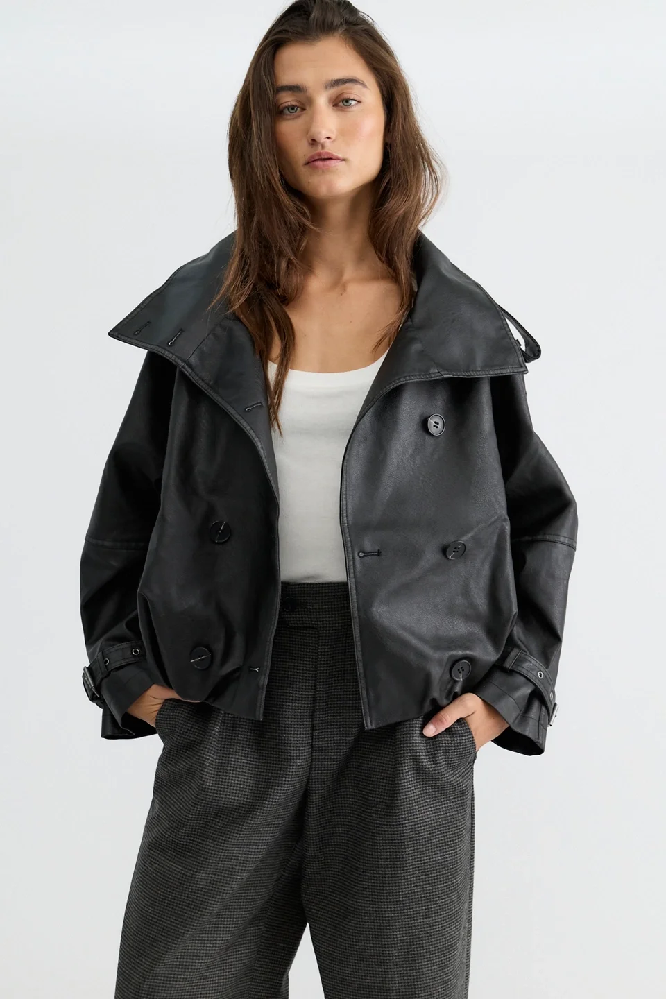 We The Free Stratus Vegan Leather Funnel-Neck Jacket - 1