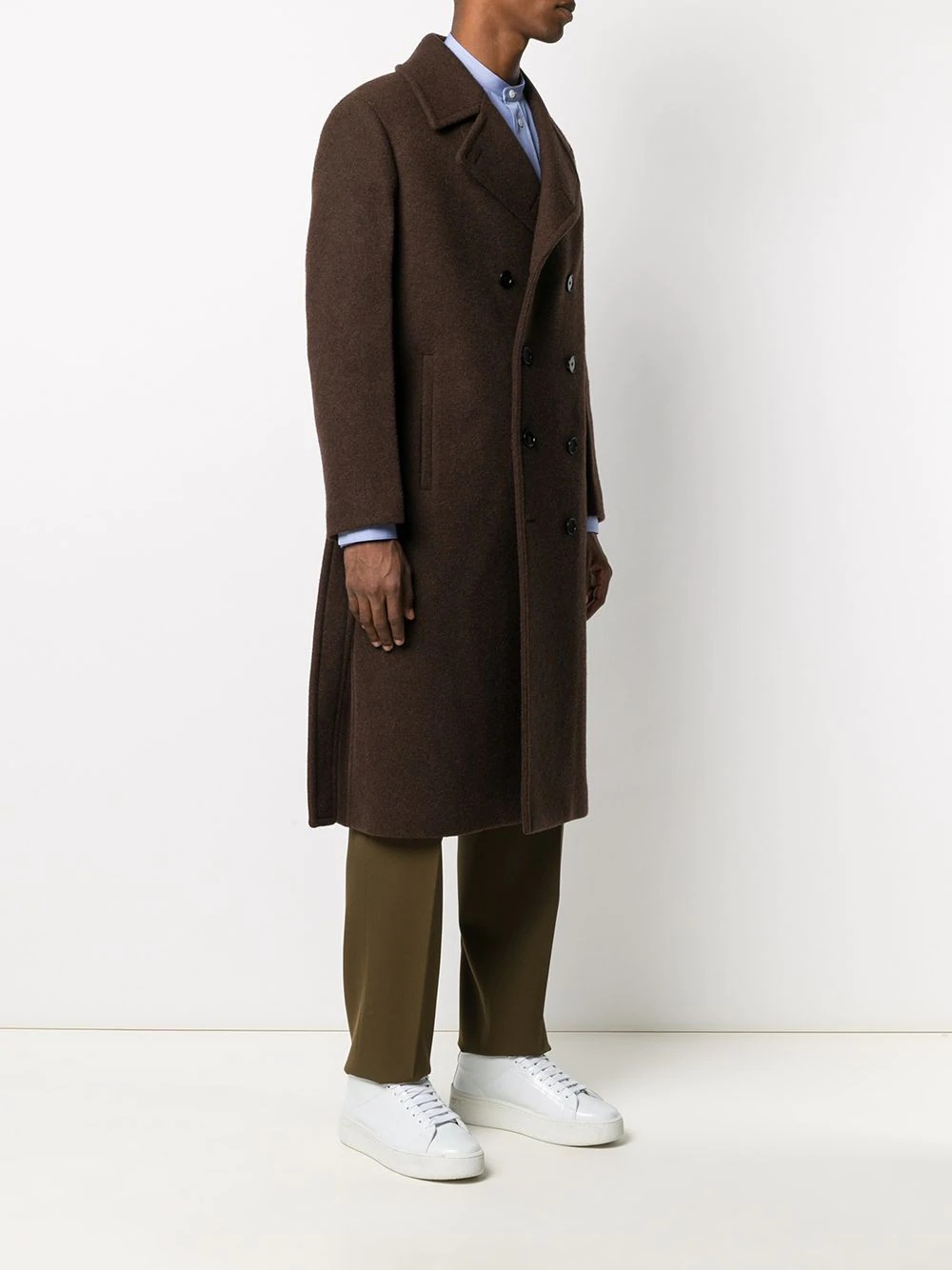 double-breasted wool coat - 3