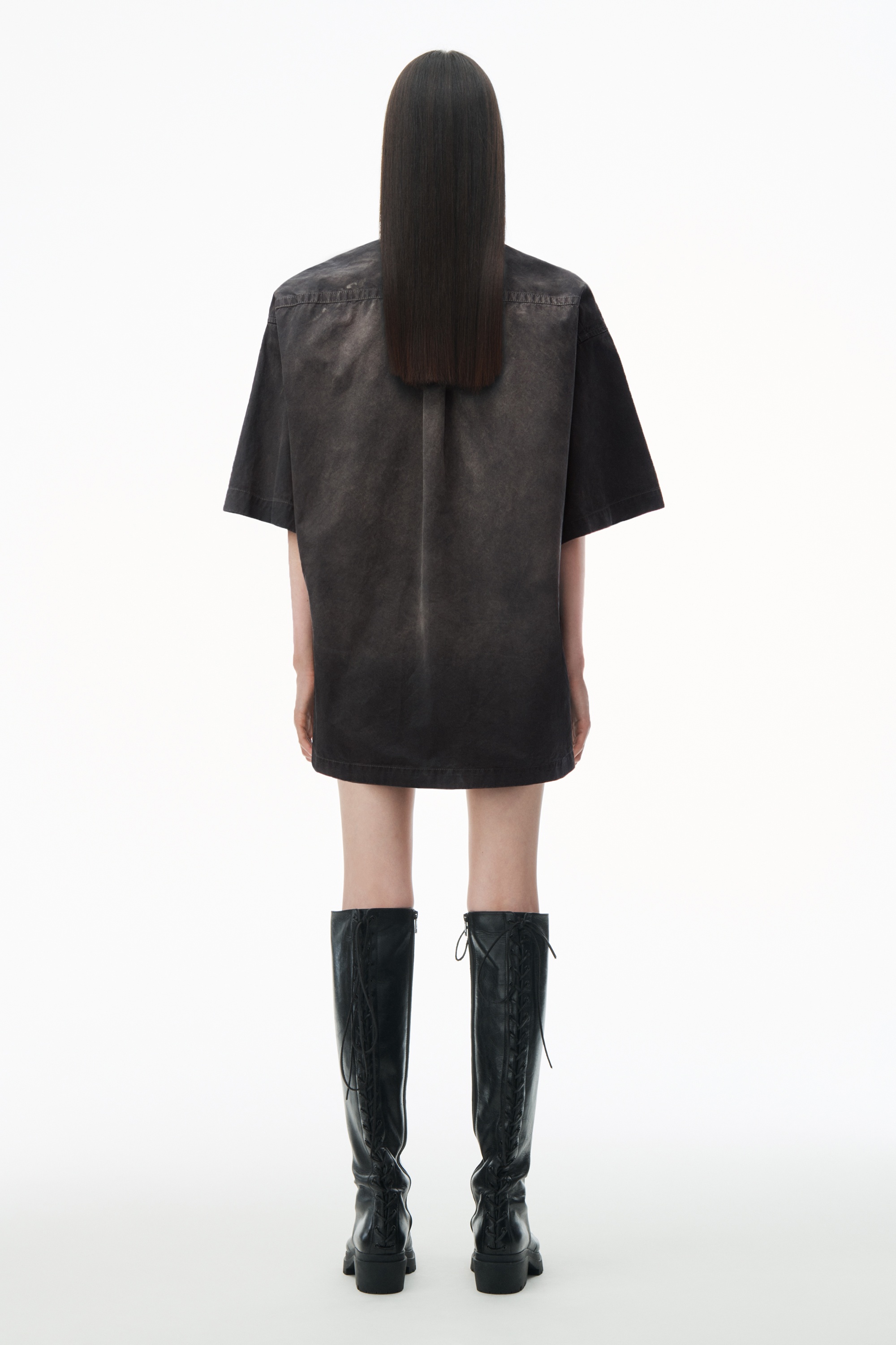 Pre-Styled Short Sleeve Minidress in Cotton - 4