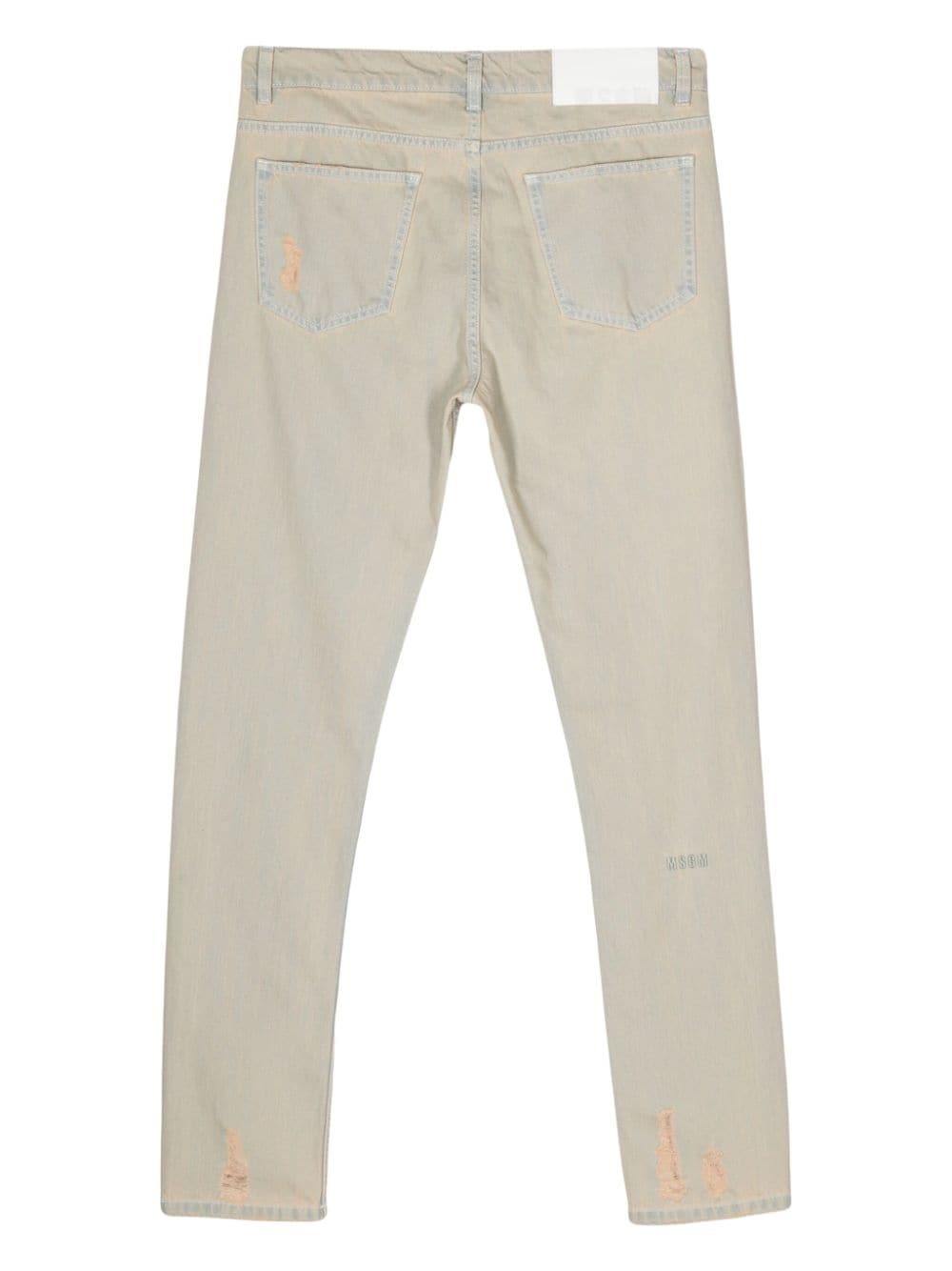 distressed straight-leg jeans - 2