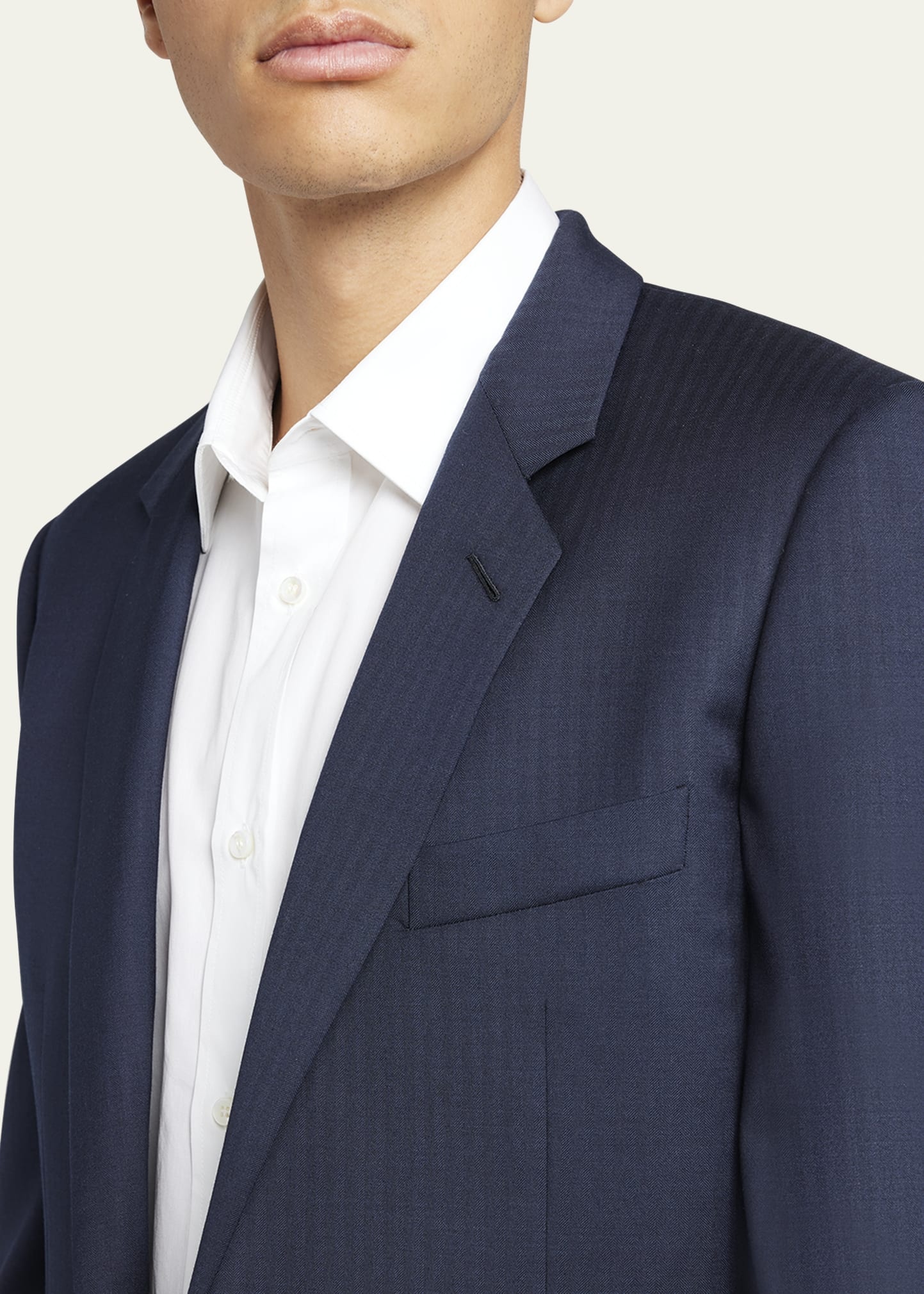 Men's Modern-Fit Wool Herringbone Suit - 5