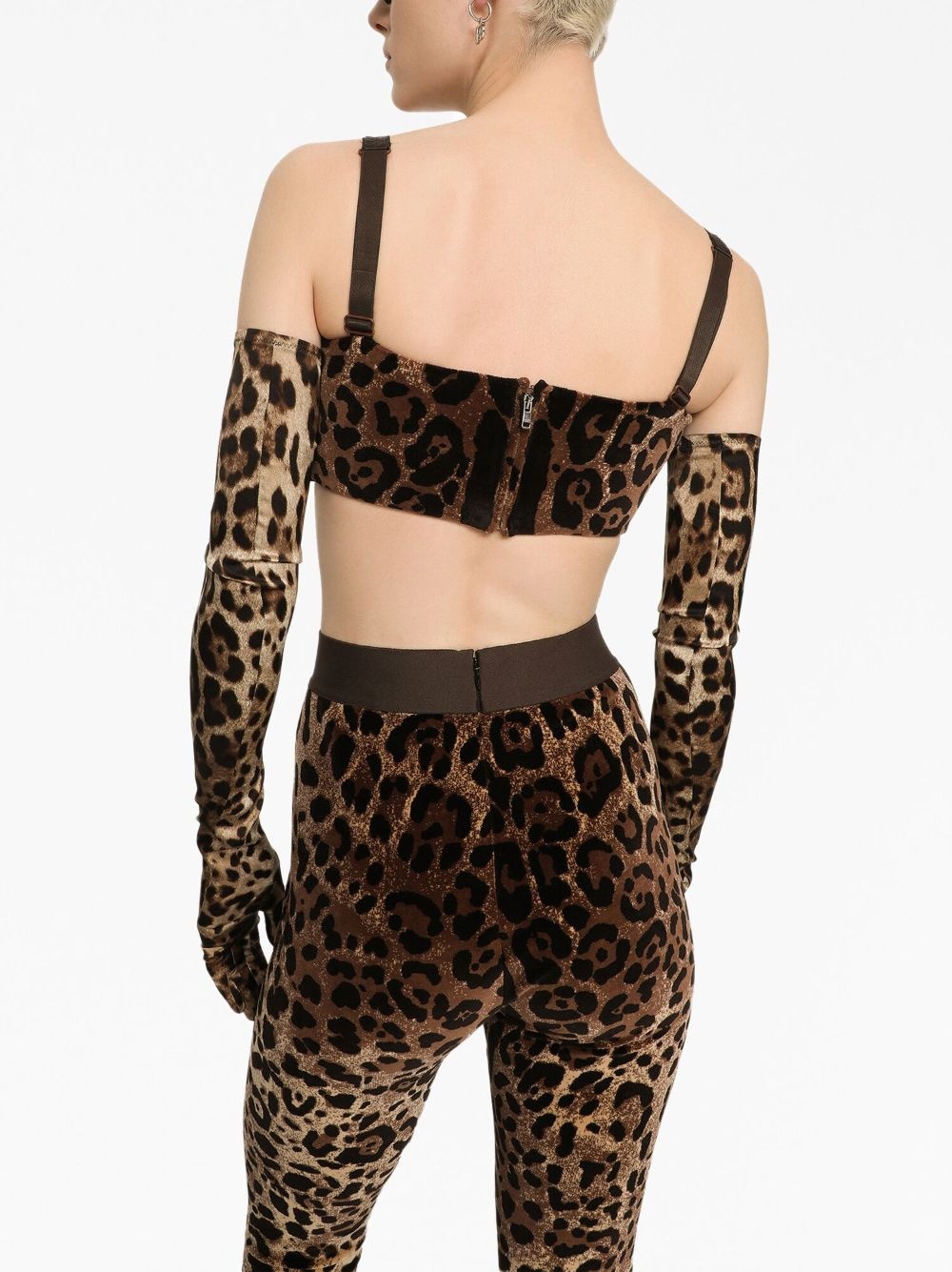 leopard-print sleeveless crop top - 6