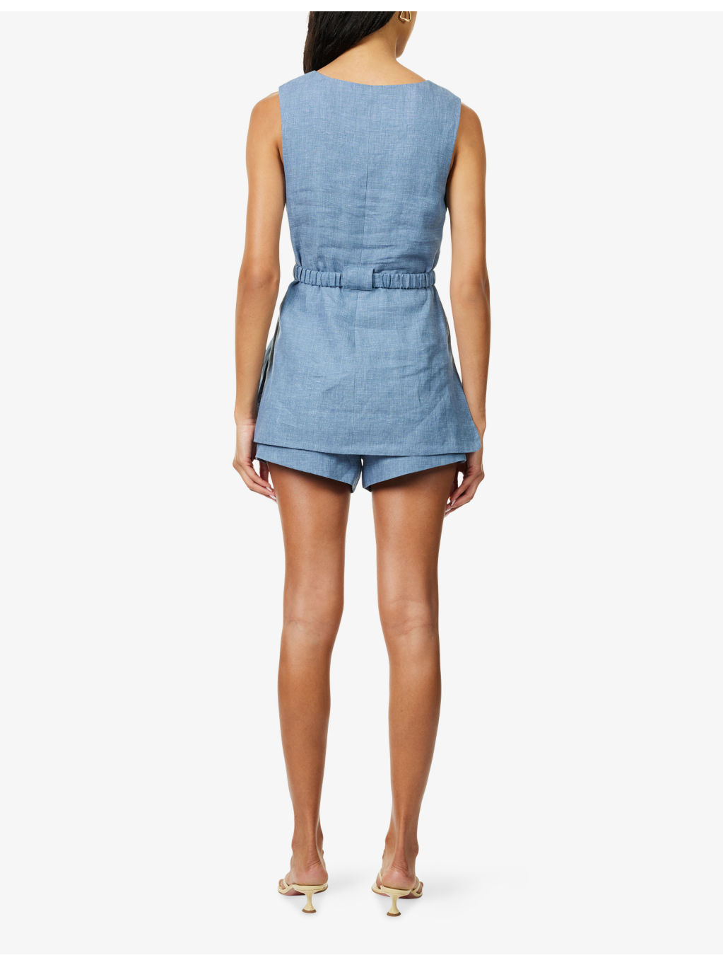 Thea Sleeveless Linen Tunic Top - 4