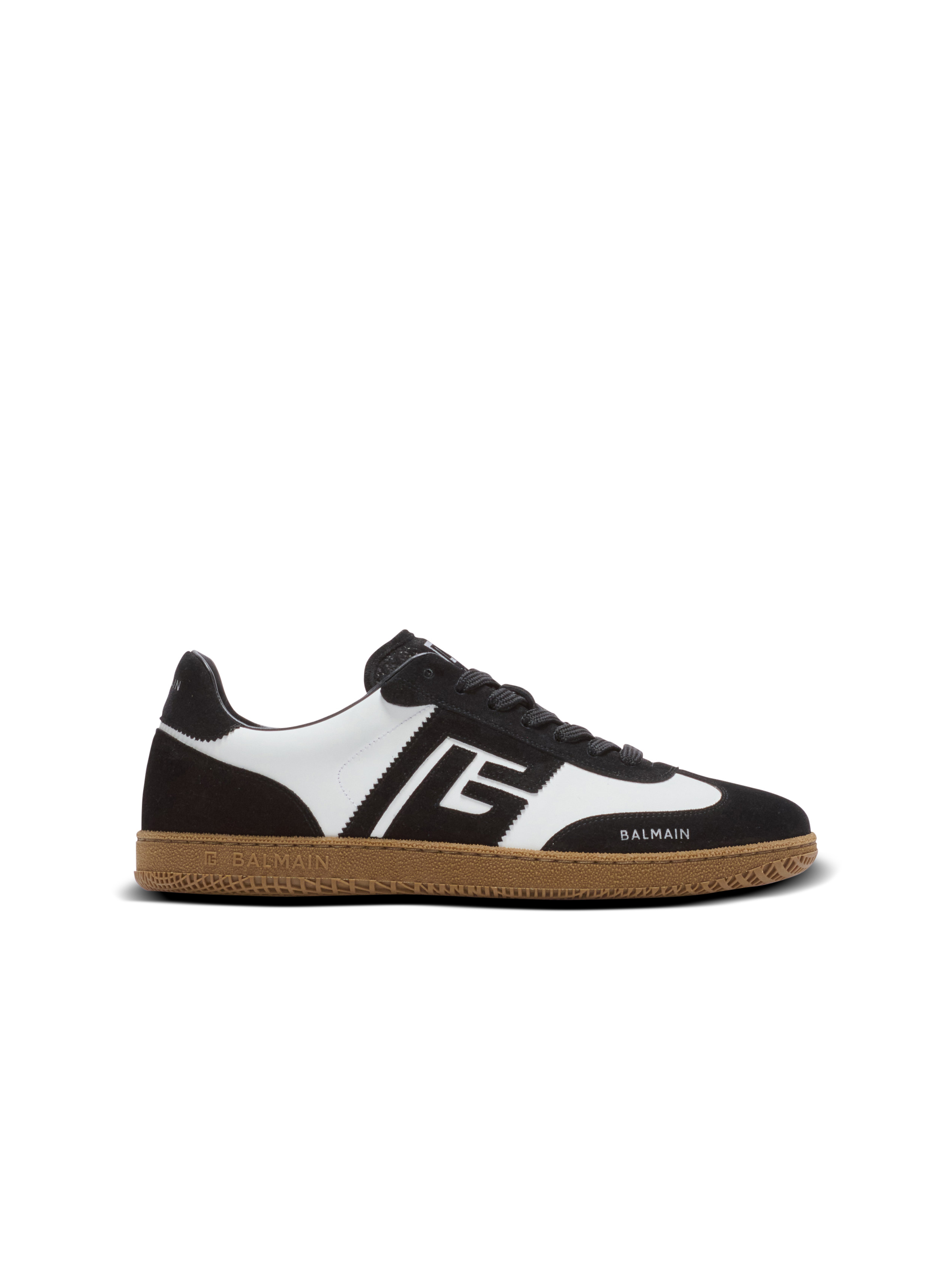 Balmain Swan trainers in calfskin and suede - 1
