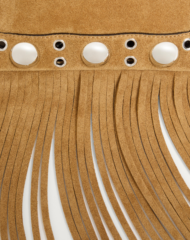 Valentino VALENTINO GARAVANI NELLCÔTE SMALL SHOULDER BAG IN SUEDE WITH FRINGES outlook