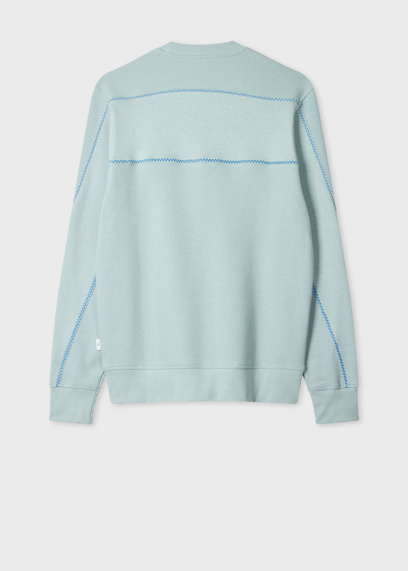 Paul Smith Light Blue Textured Sweatshirt with Contrast Embroidery outlook