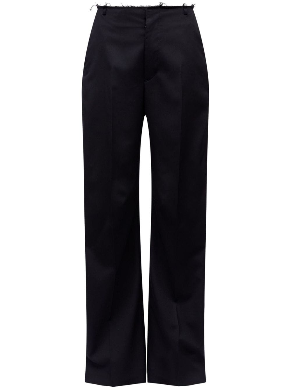 raw-cut straight-leg trousers - 1