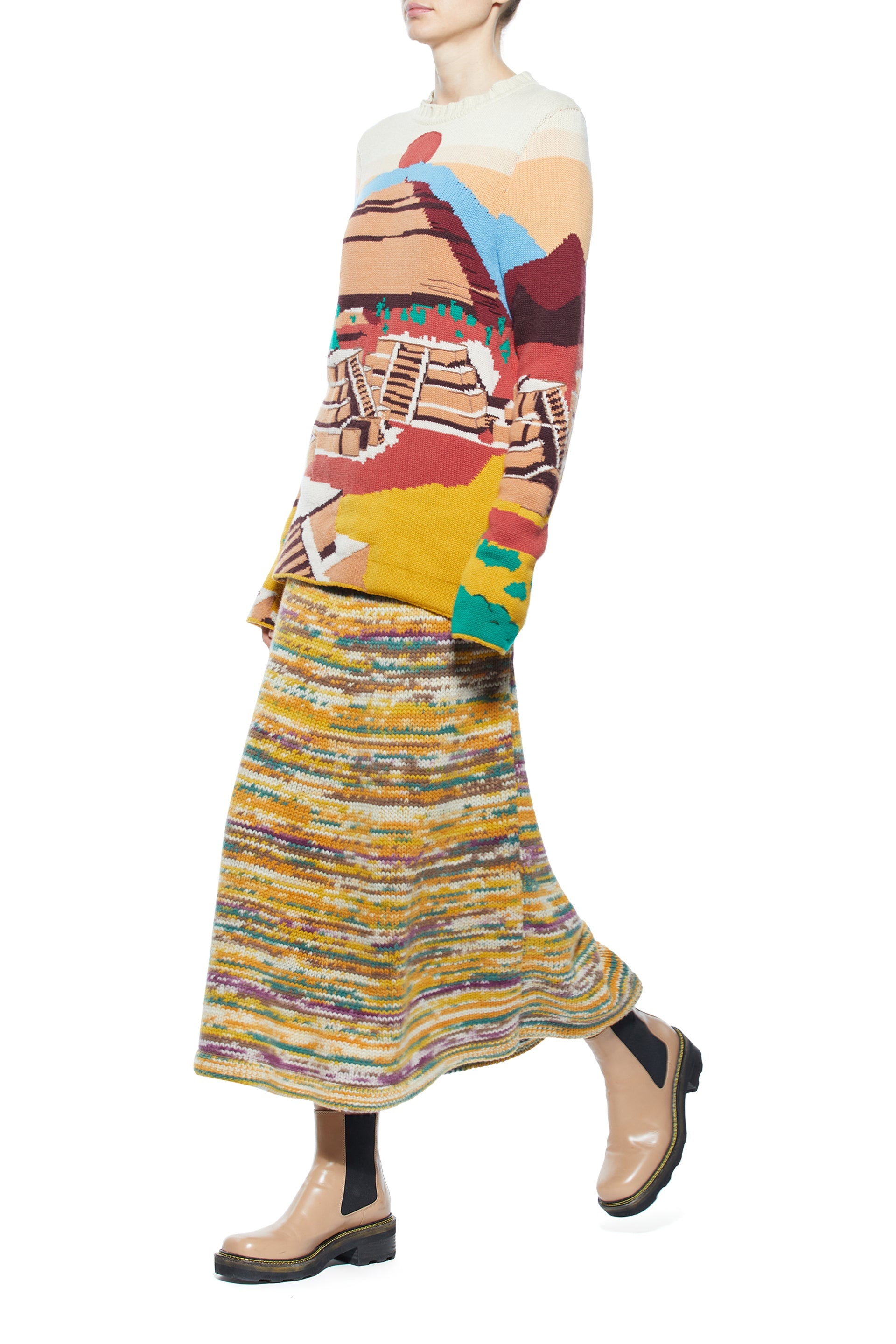 Ines Crew Neck Sweater in Aran Cashmere - 6