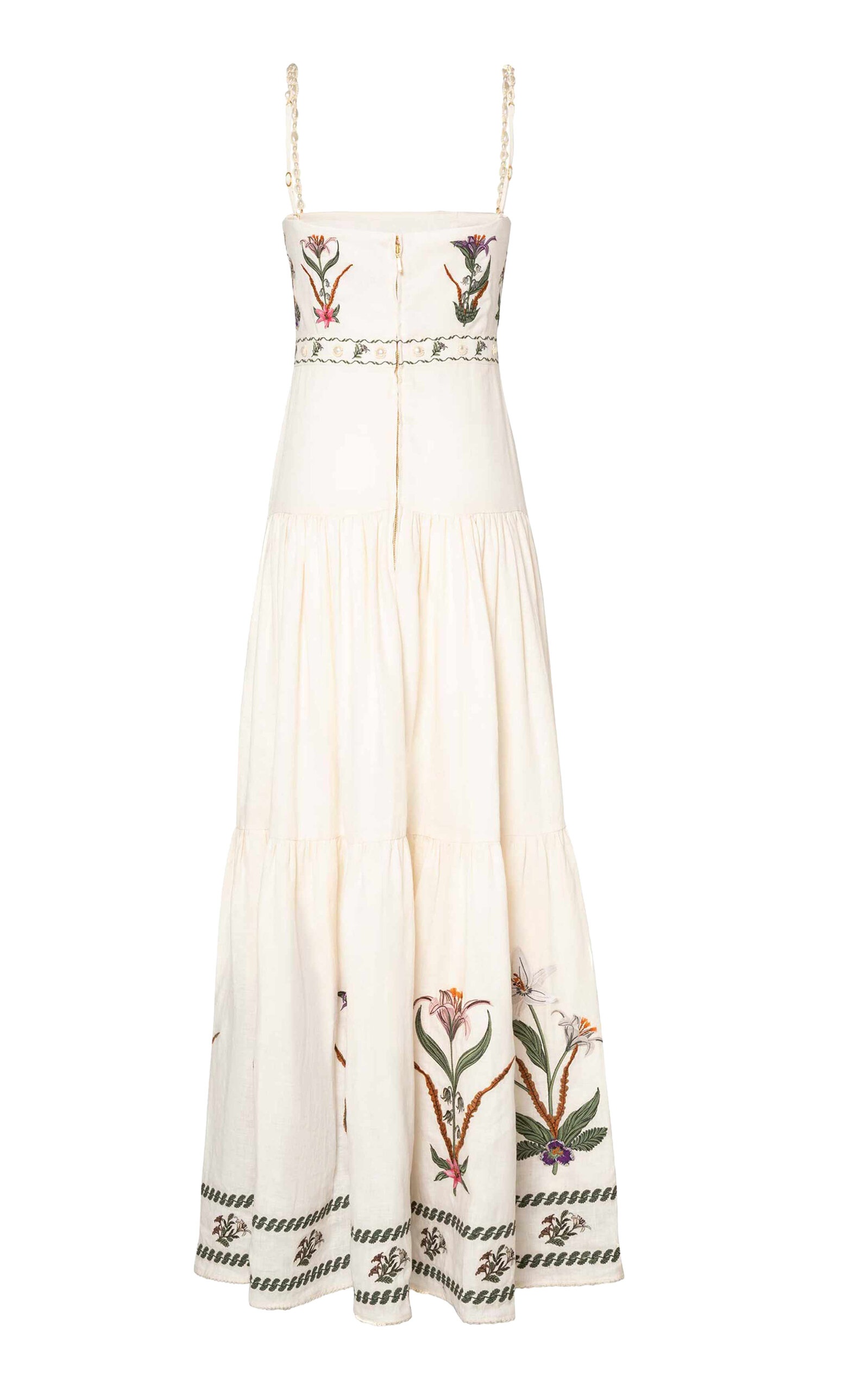 Lima Embroidered Linen Maxi Dress neutral - 6