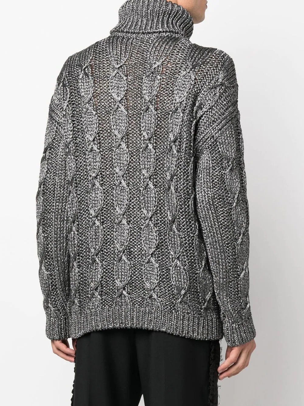 cable-knit roll-neck jumper - 4