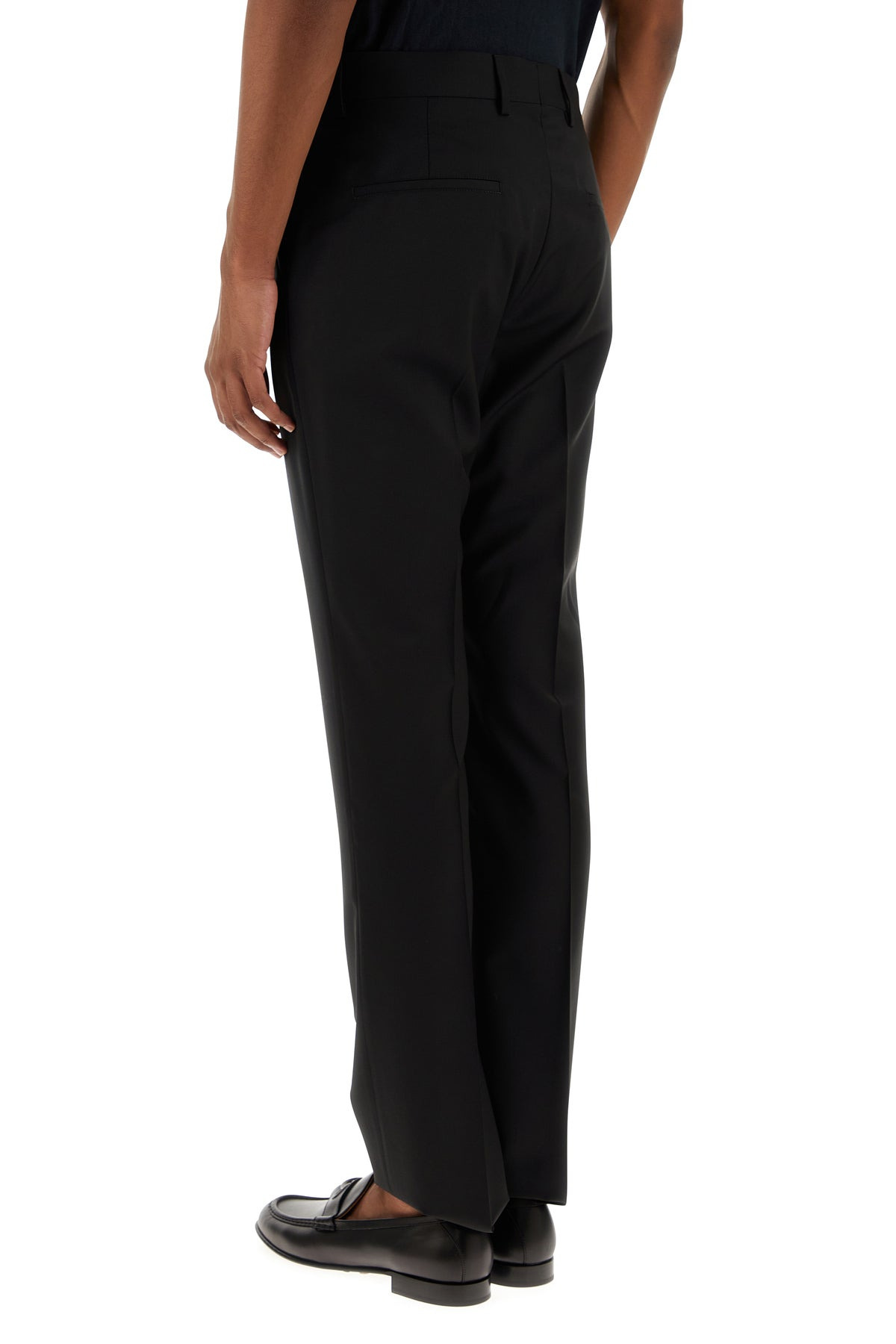Black wool blend pant - 4