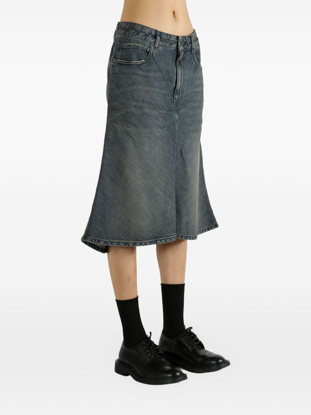flared denim skirt - 3