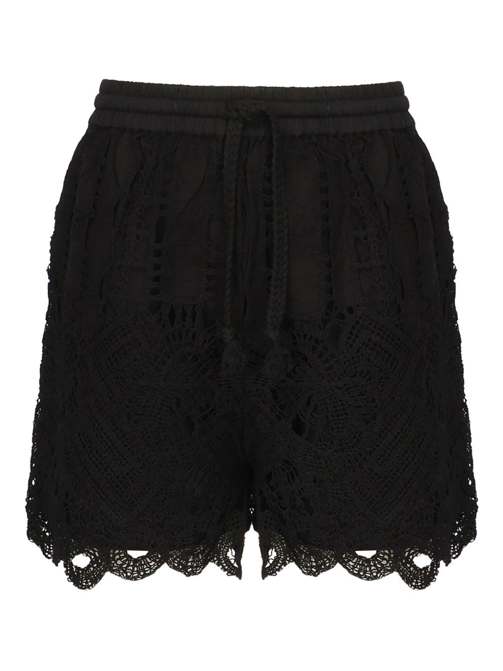 lace scalloped-hem shorts - 3