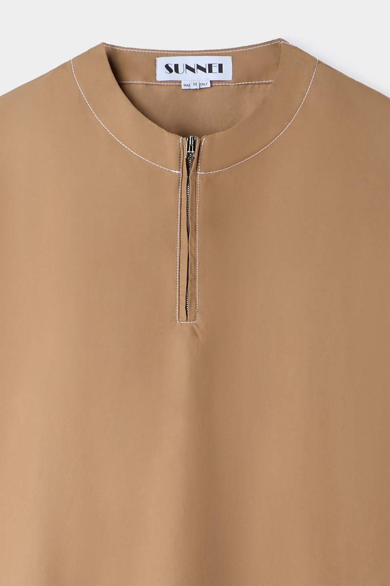 ZIPPED OVER T-SHIRT / dark beige 3