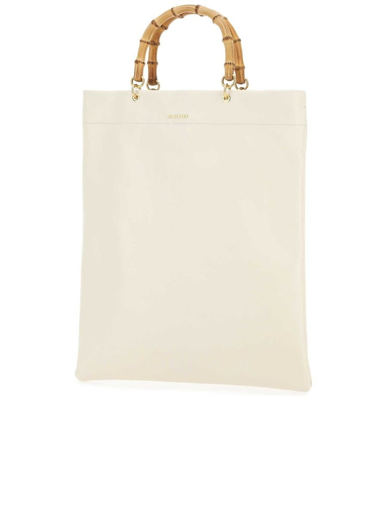 Jil Sander Ivory Leather Medium Shopping Bag outlook