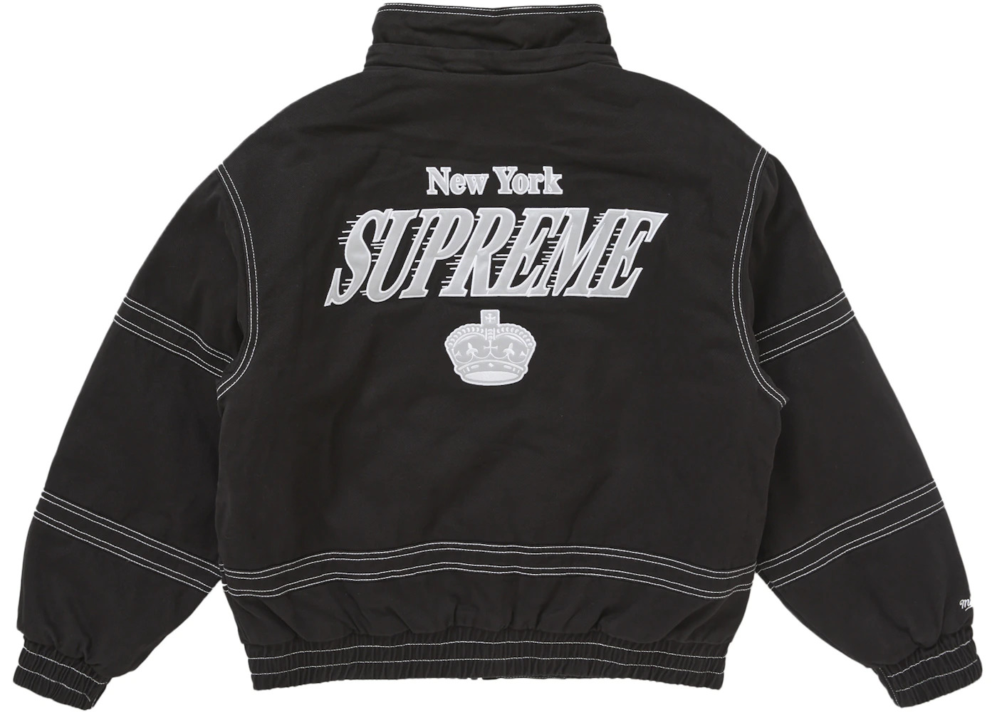 Supreme Mitchell & Ness Twill Stadium Jacket Black - 5