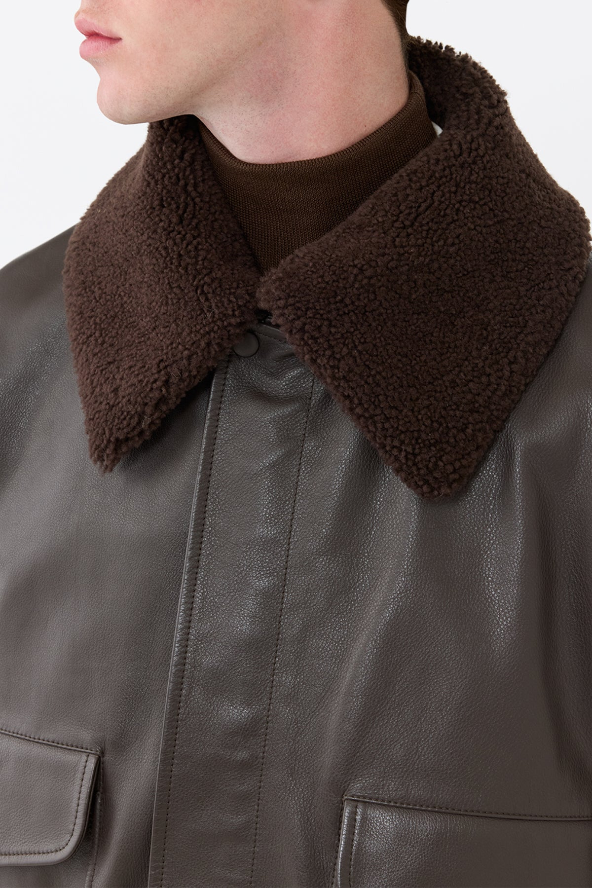 Grant Jacket in Chocolate Leather - 6