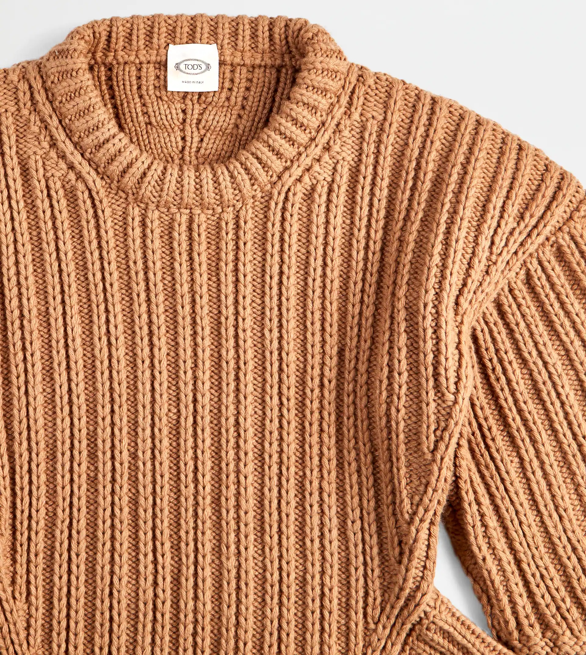 CASHMERE BLEND ROUND NECK JUMPER - BROWN - 6