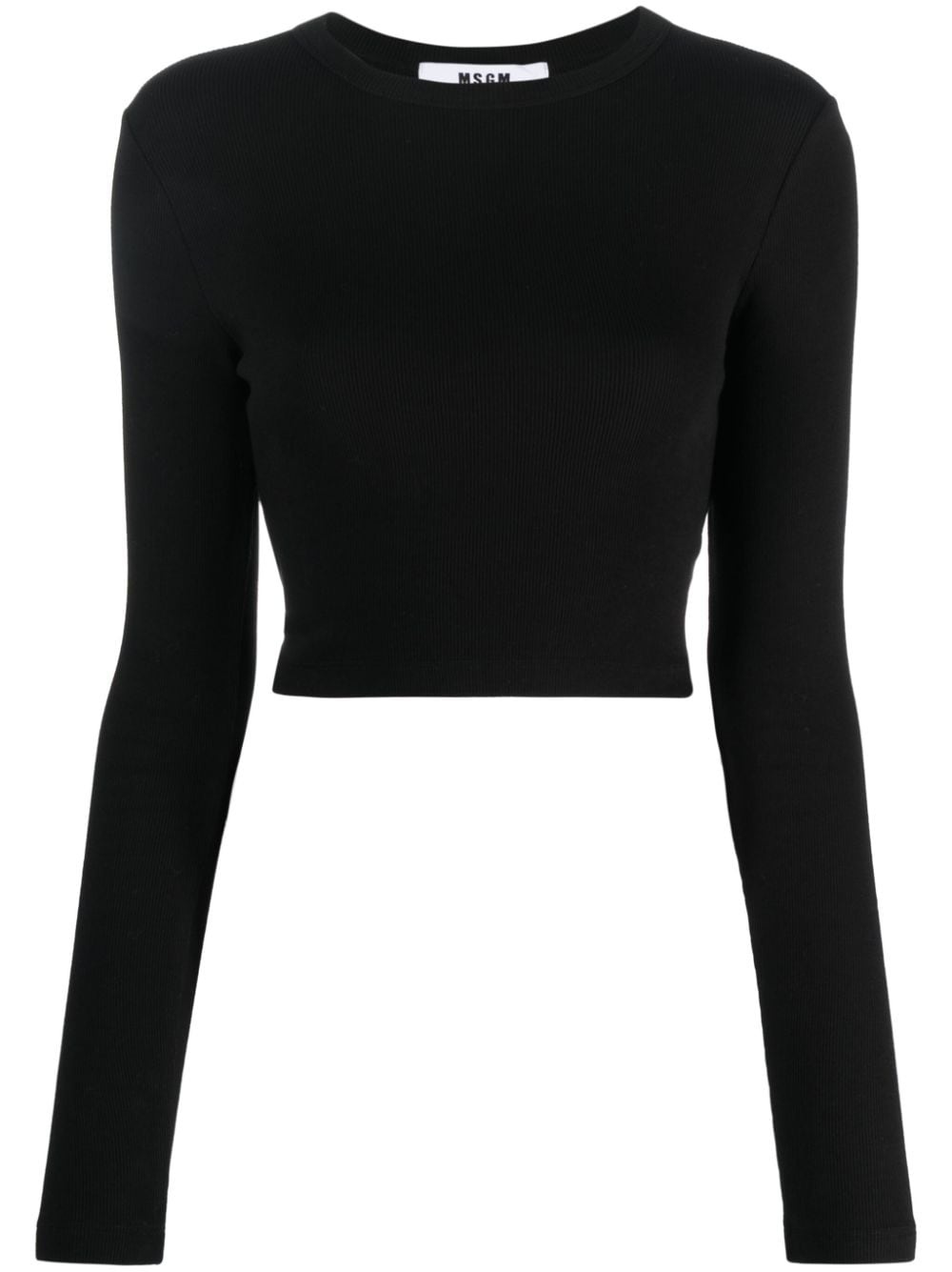 cut-out cropped cotton T-shirt - 1