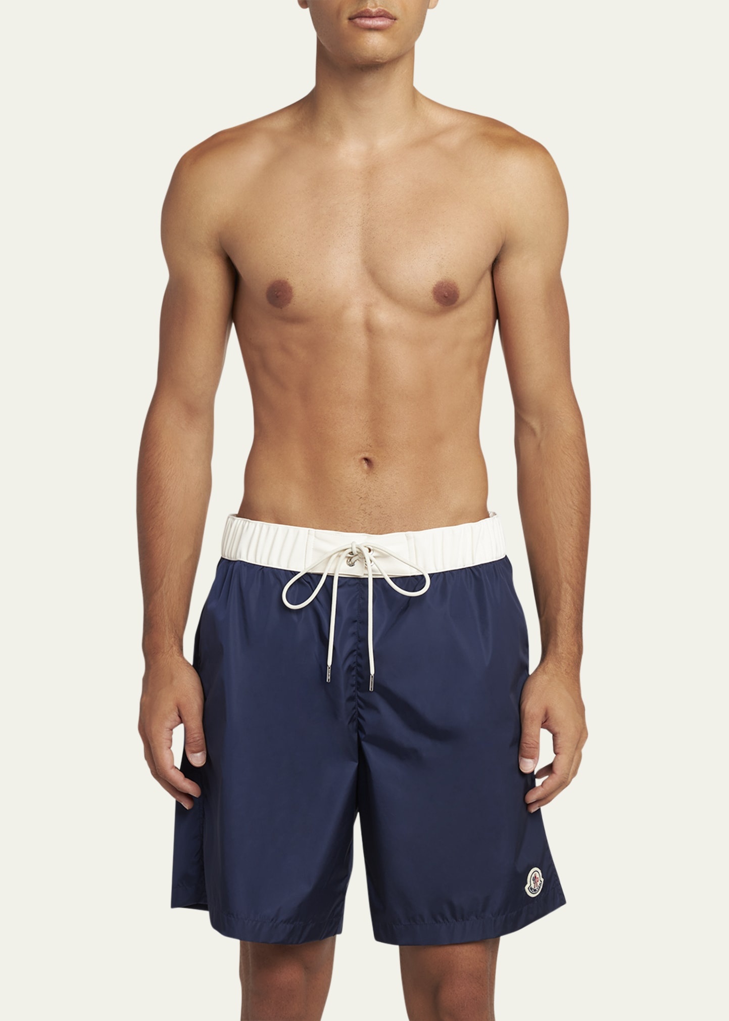 Men's Nylon Contrast-Band Swim Shorts - 2
