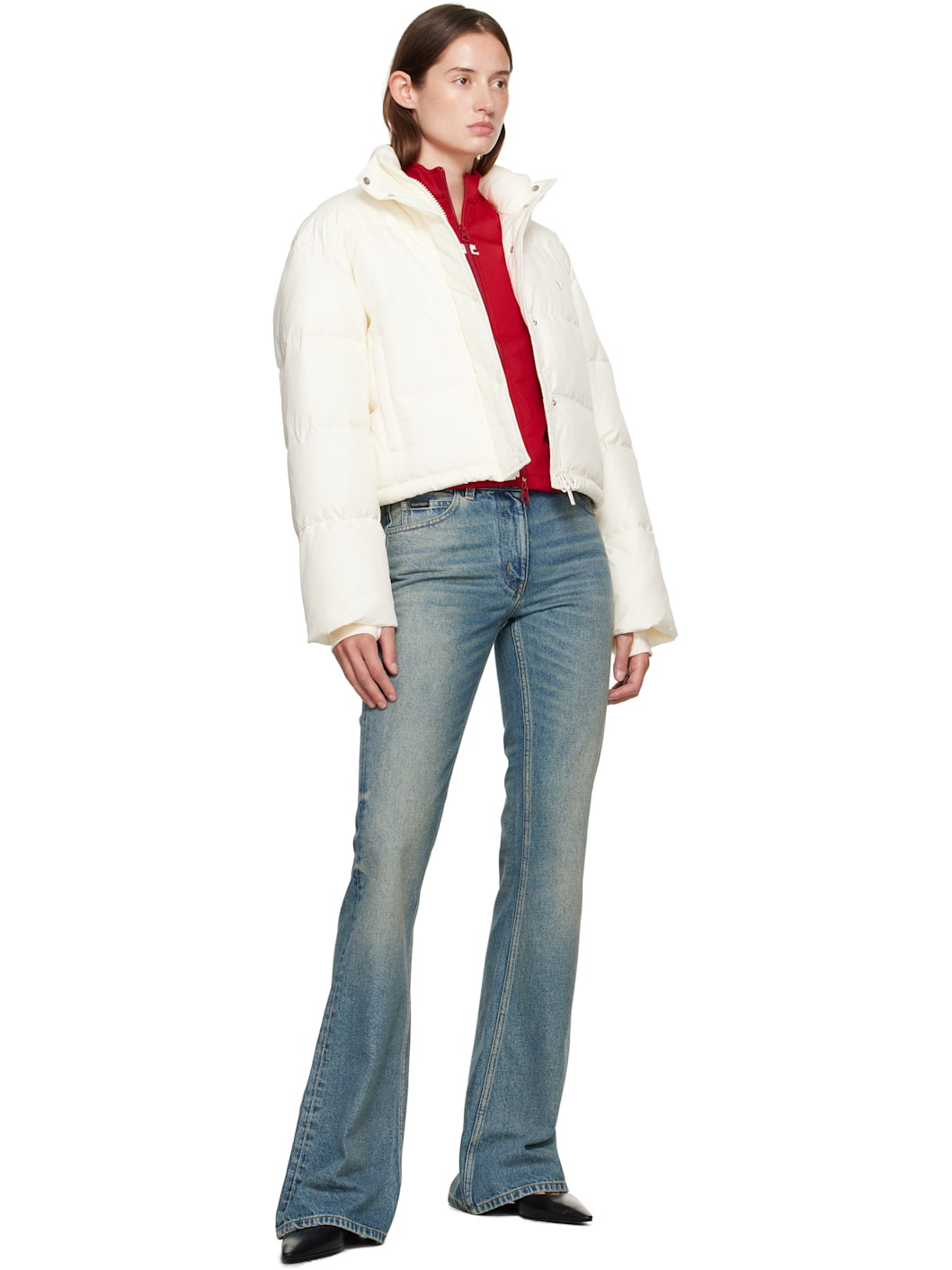 Off-White Cropped Puffer Jacket - 4