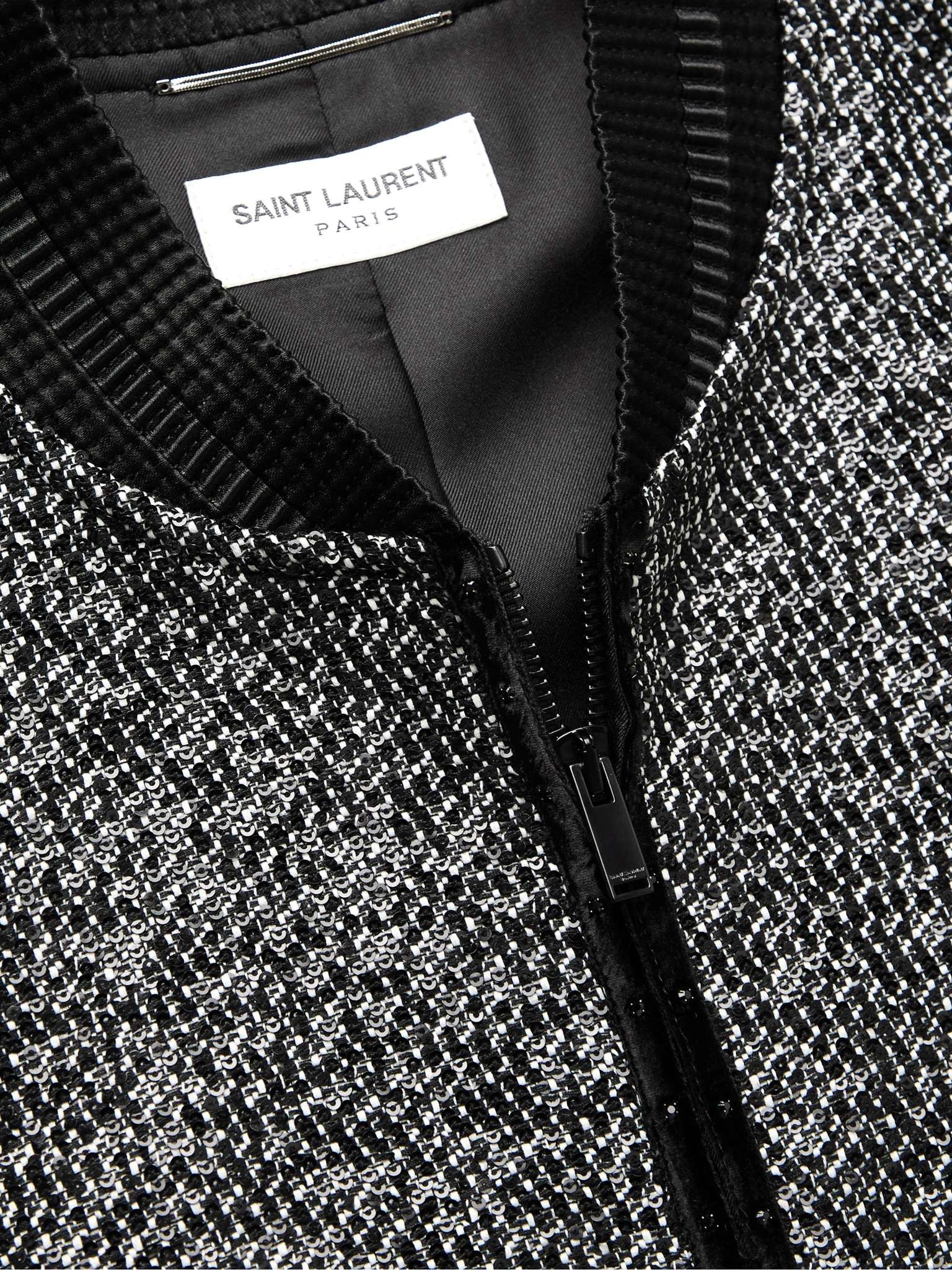 Teddy Slim-Fit Sequinned Cotton-Blend Tweed Bomber Jacket - 5