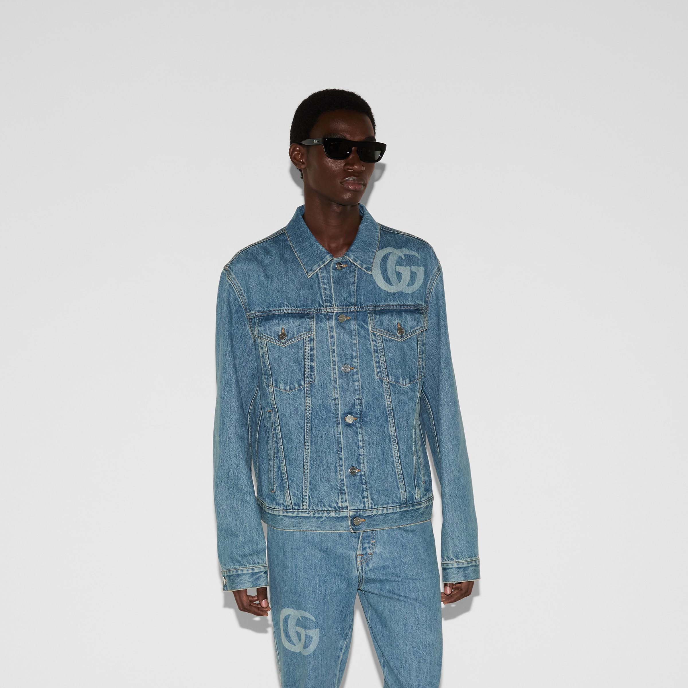 Lasered Double G denim jacket - 3