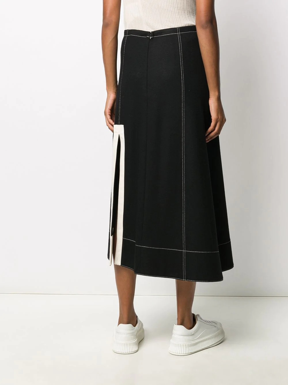 asymmetric midi skirt - 3