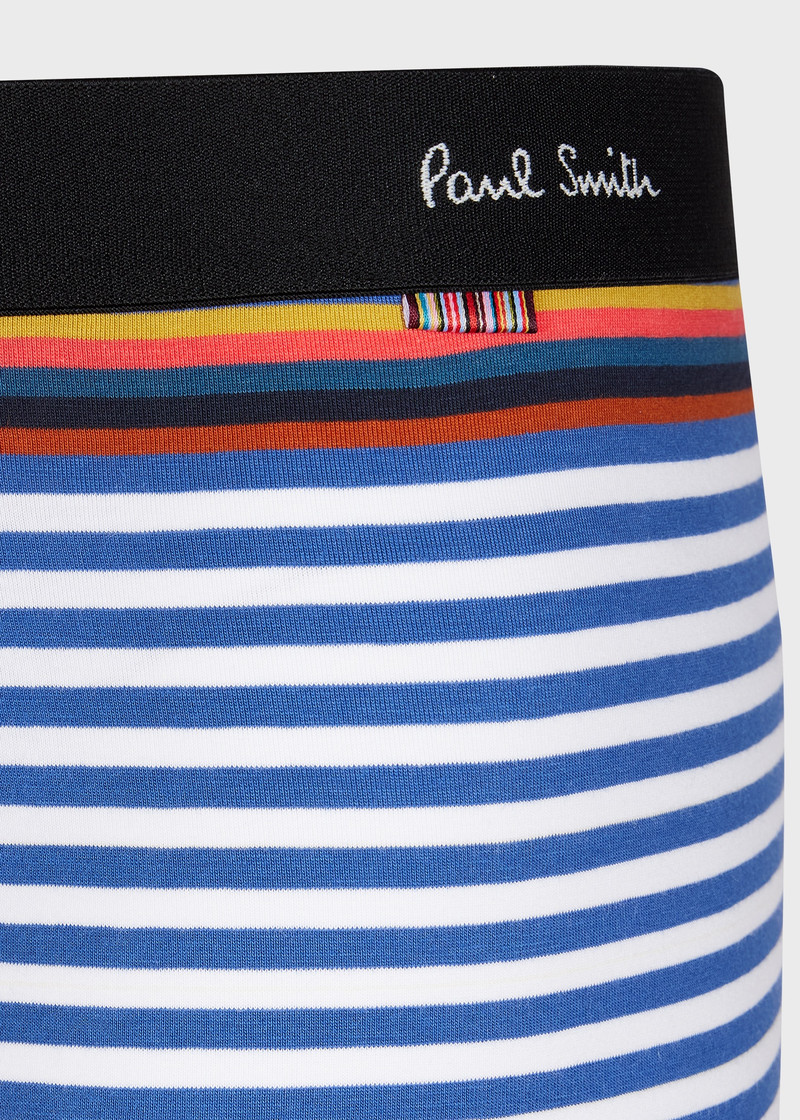 Blue and White Stripe Low-Rise Boxer Briefs 3