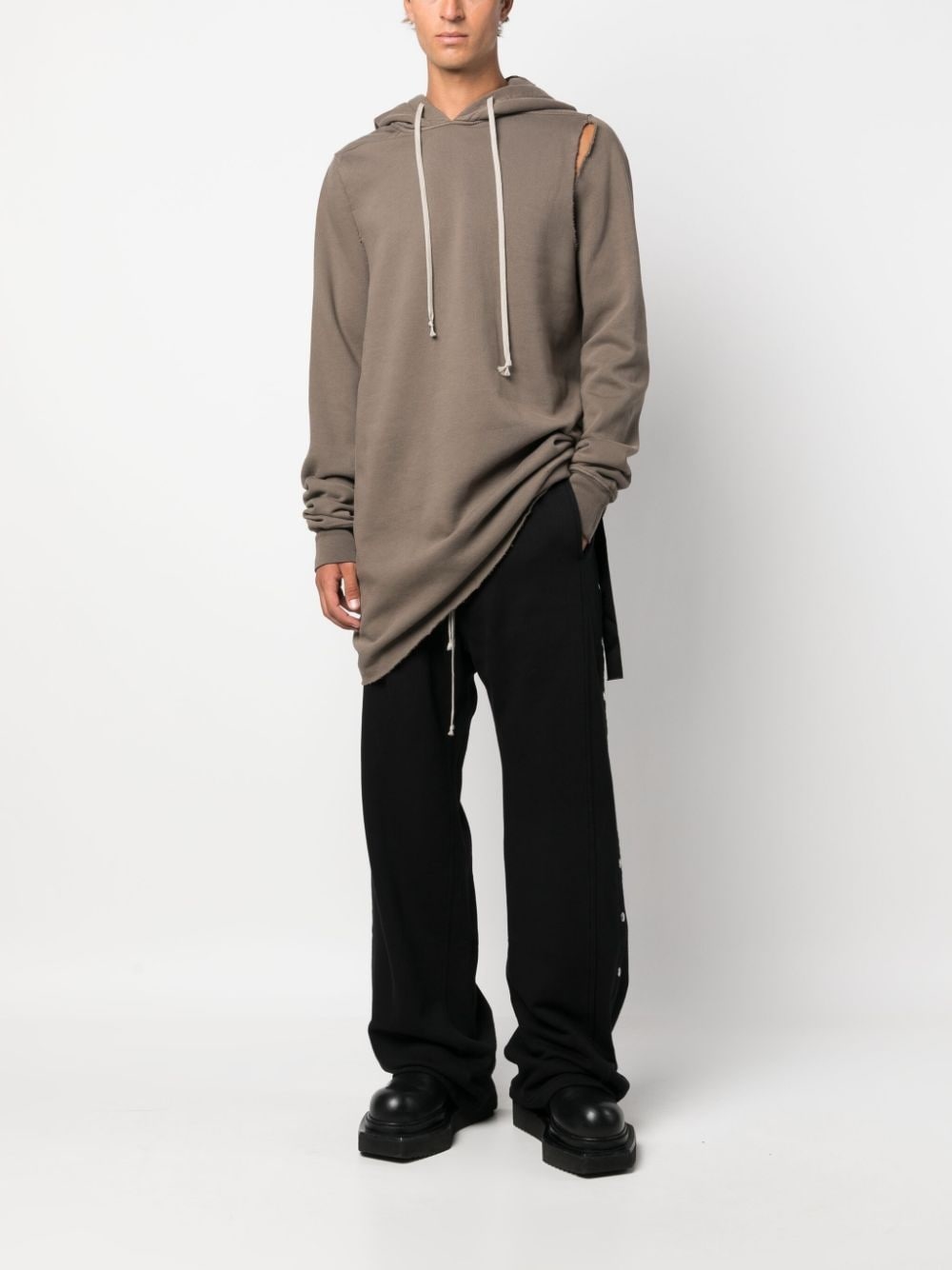 cut-out drawstring hoodie - 2