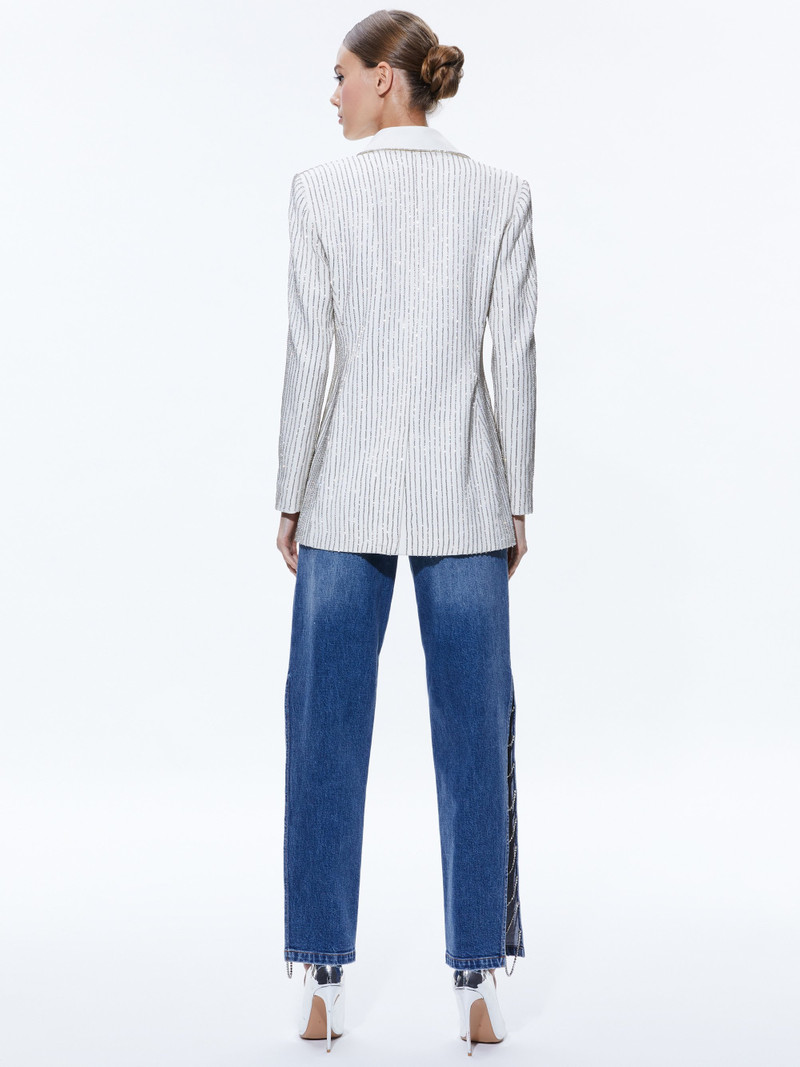 YONA PINSTRIPE EMBELLISHED BLAZER 3