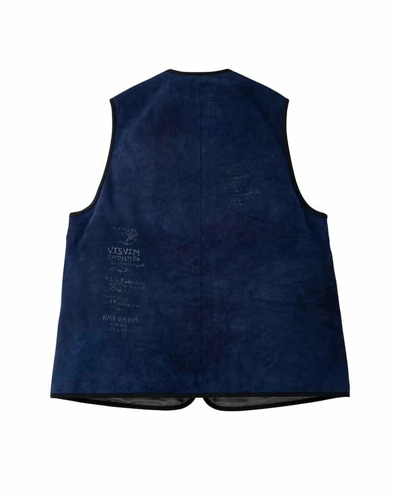 TANA DEERSKIN DOWN VEST (N.D.) INDIGO - 2