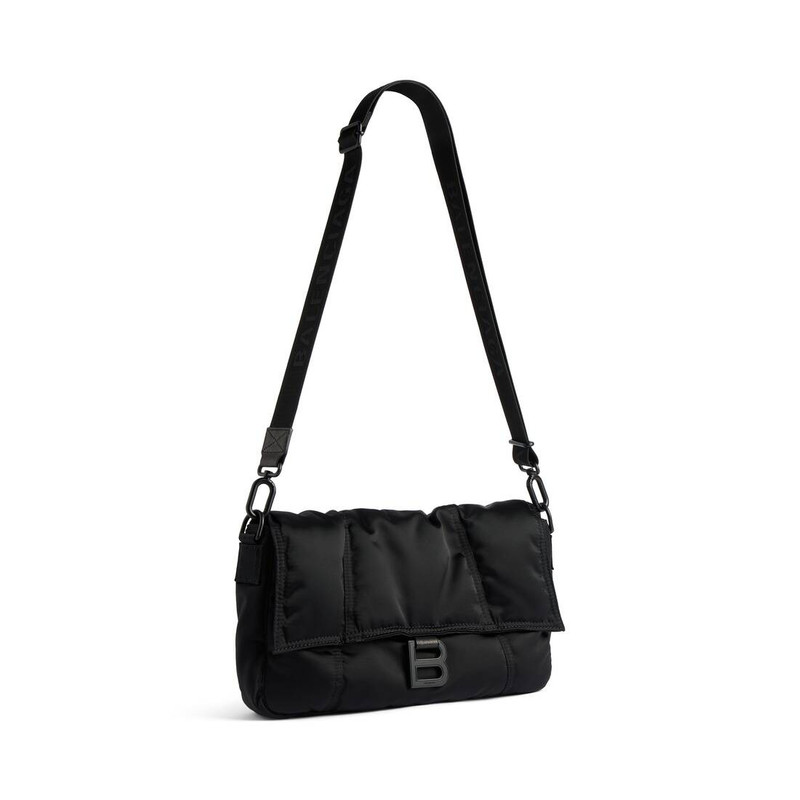 BALENCIAGA Men's Hourglass Board Bag Medium in Black outlook