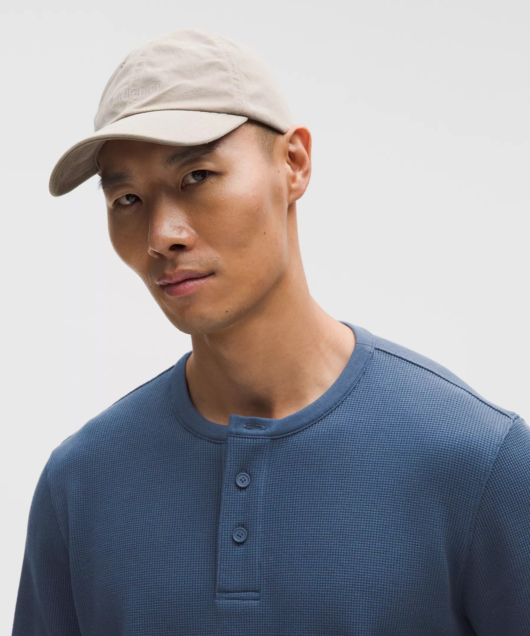 Cotton-Blend Waffle Knit Long-Sleeve Henley - 4