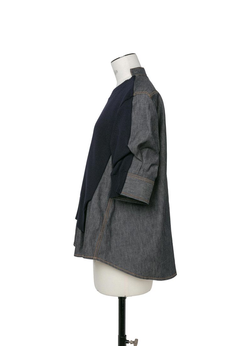 sacai Denim Mix Knit Pullover outlook
