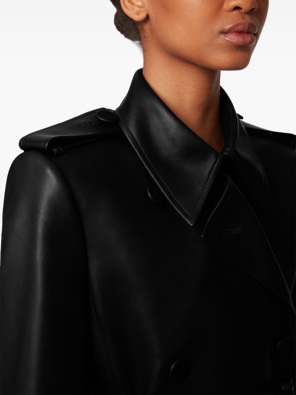 Halter leather trench coat - 5