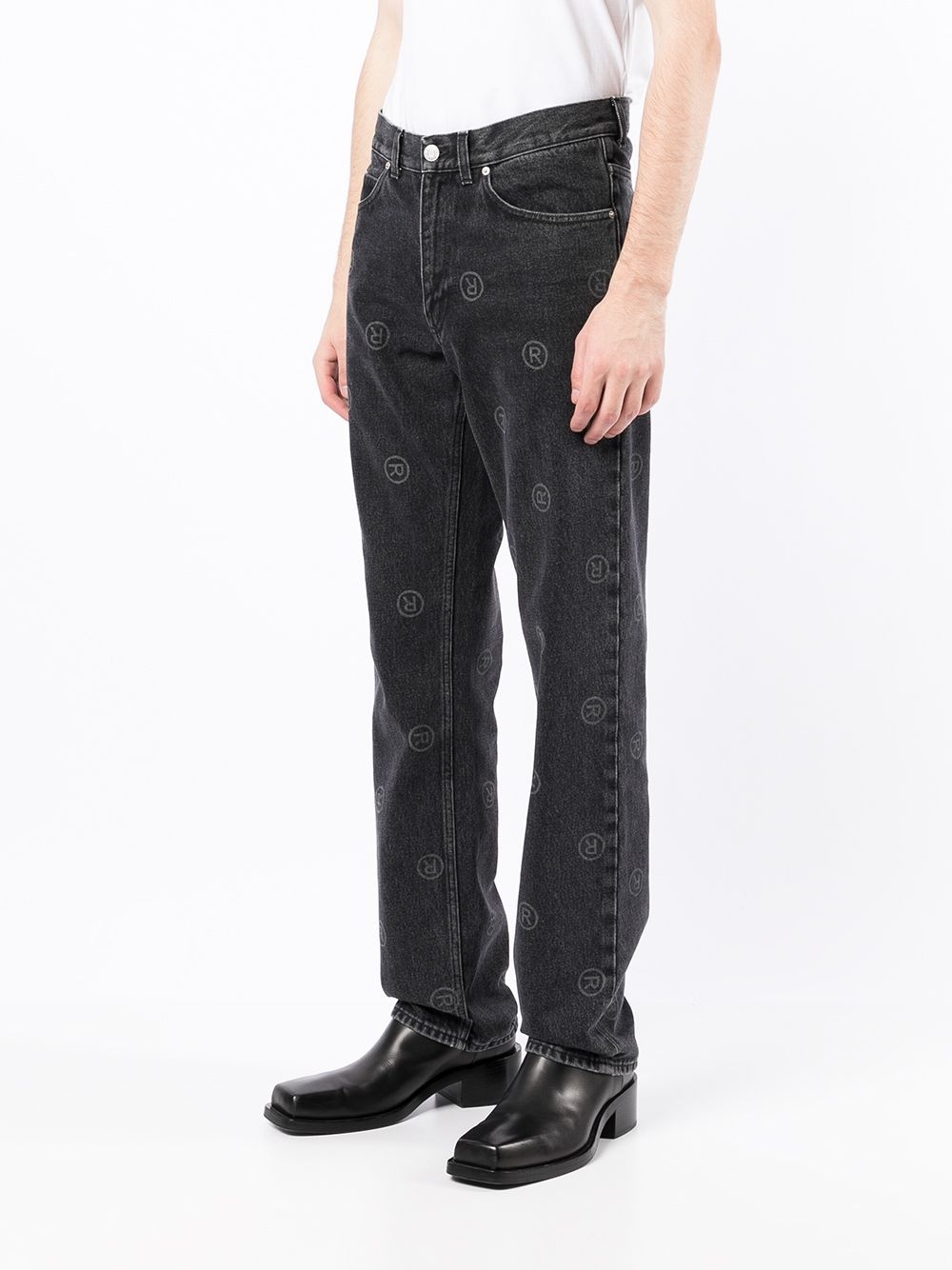 logo-print straight-leg jeans - 4