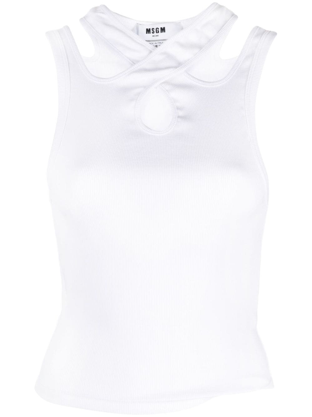 ribbed cut-out tank top - 1