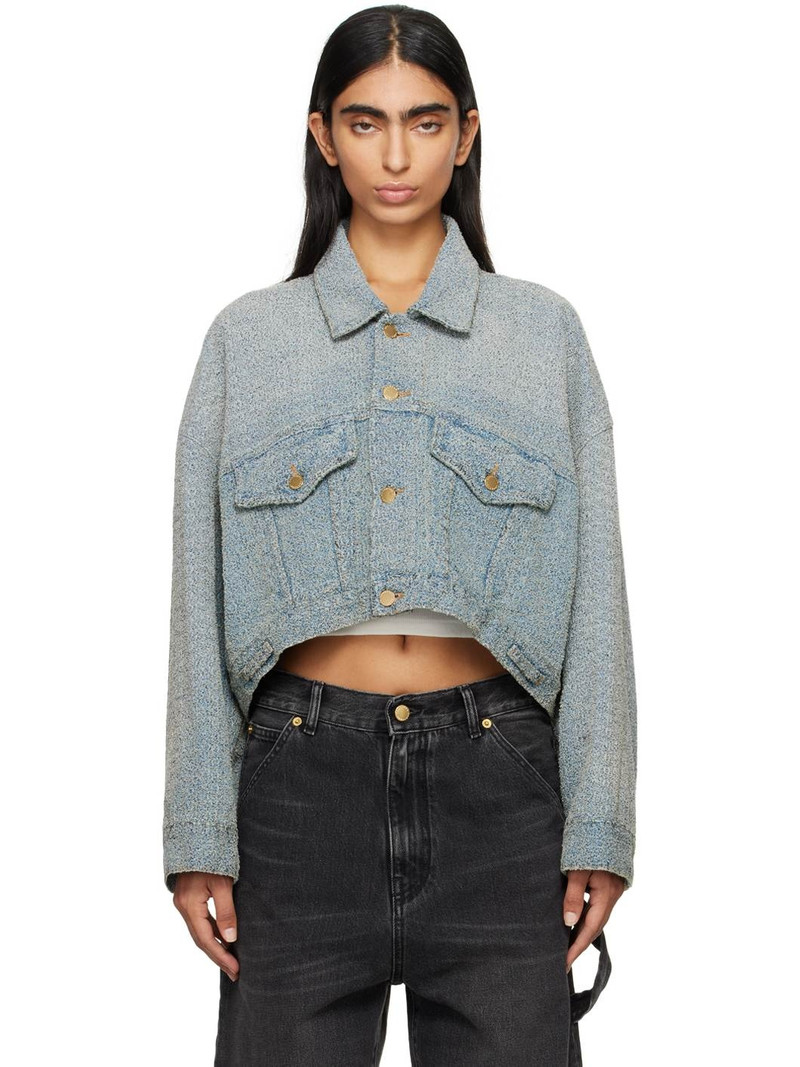 Blue Gigi Bouclé Cropped Jacket 1