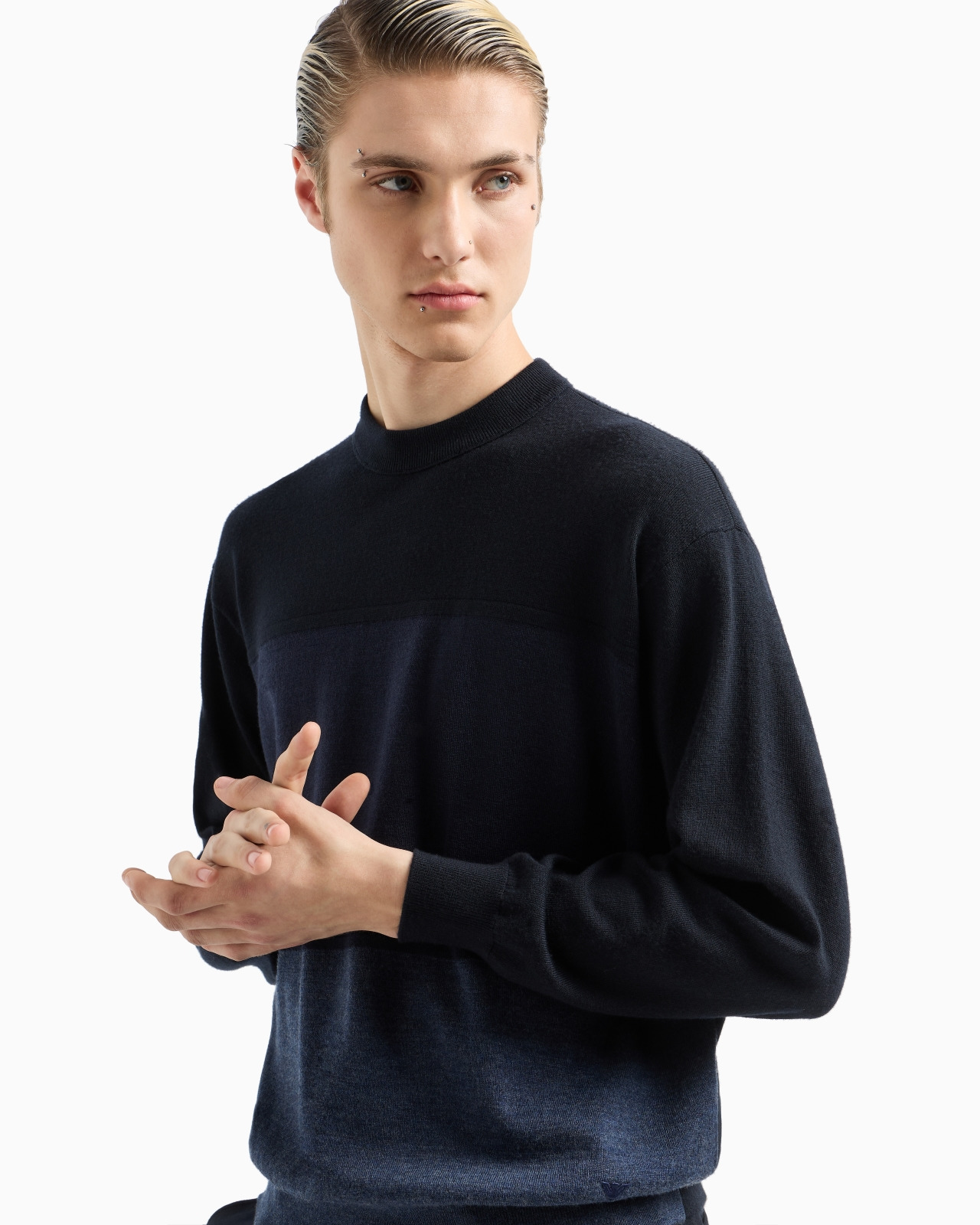 Virgin wool jumper with oversized colour-block stripes - 5