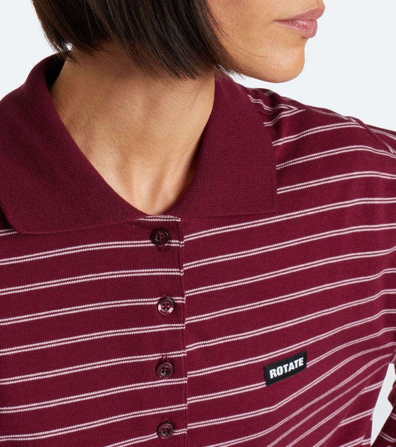 Striped cotton-blend piqué polo sweater 3