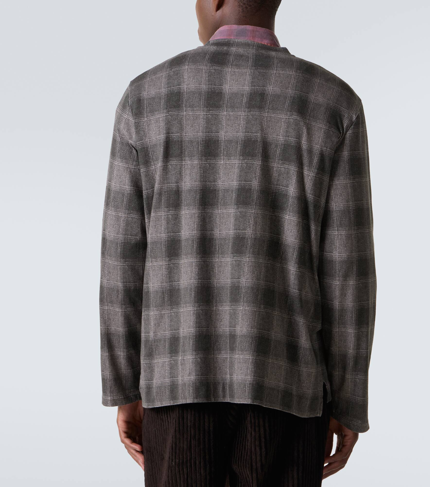 Box checked cotton jersey T-shirt - 4
