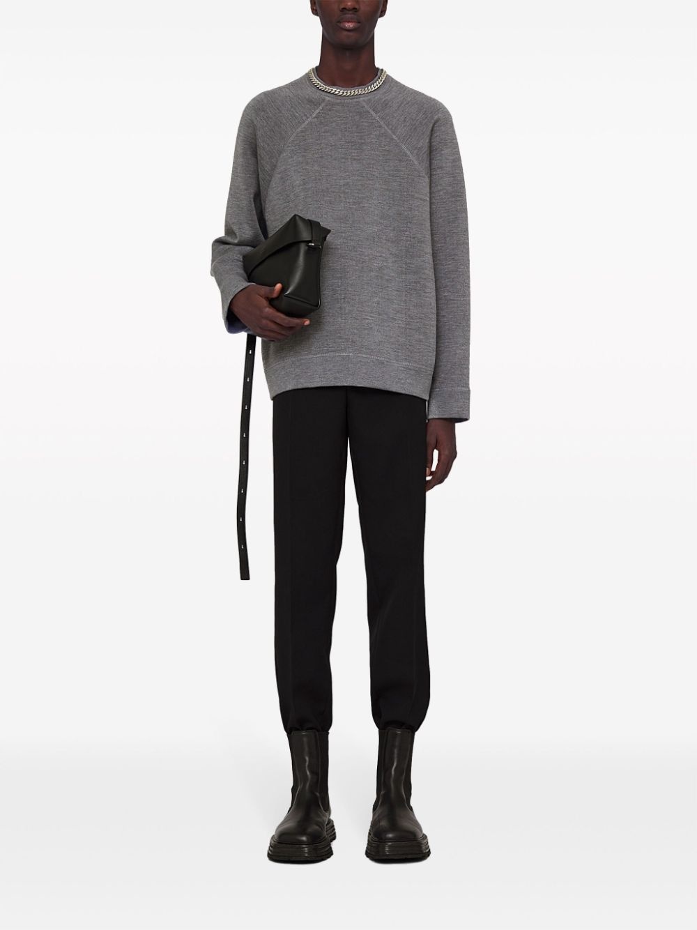 crew-neck mÃ©lange-effect sweatshirt - 2