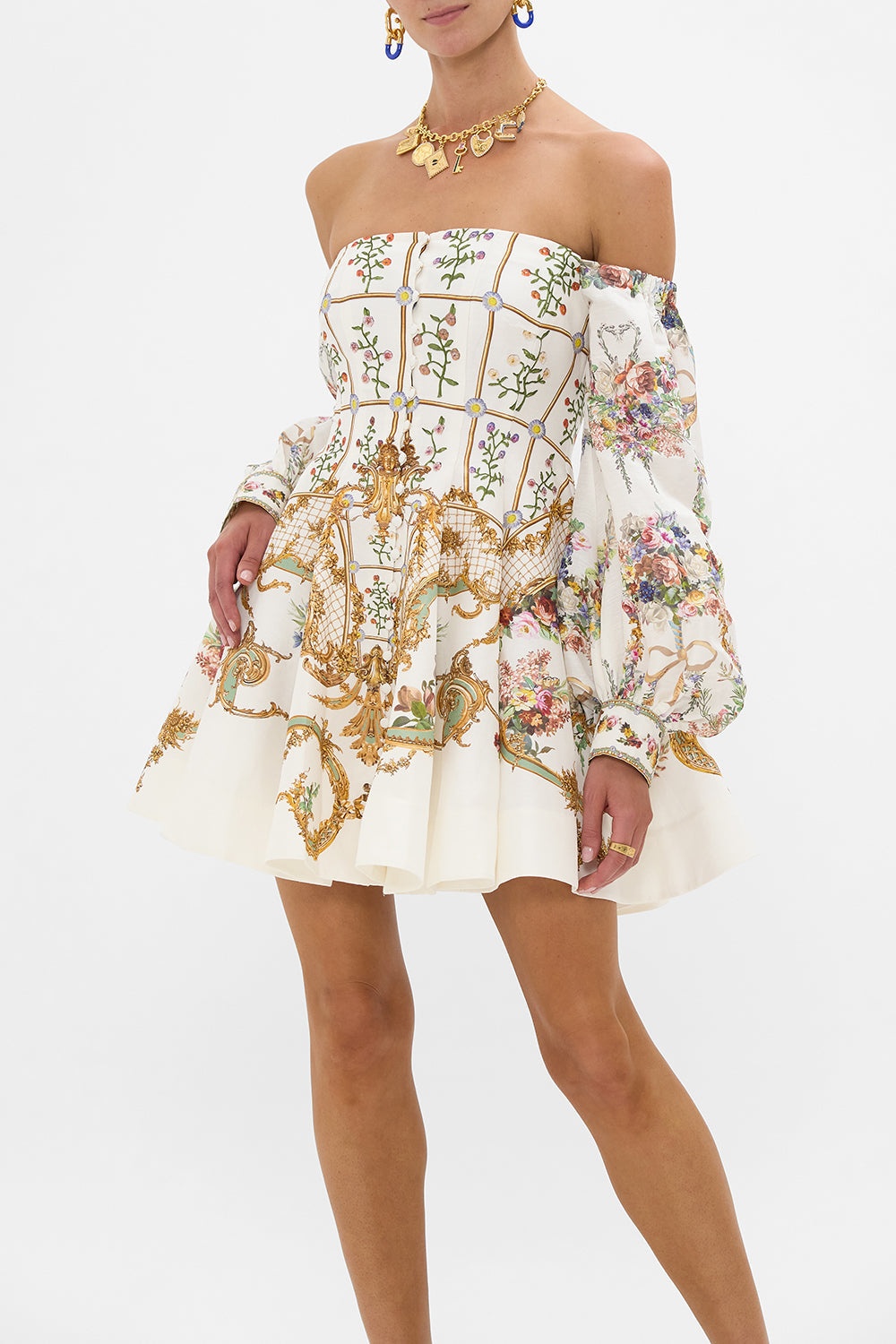 SEAMED OFF THE SHOULDER DRESS - 5