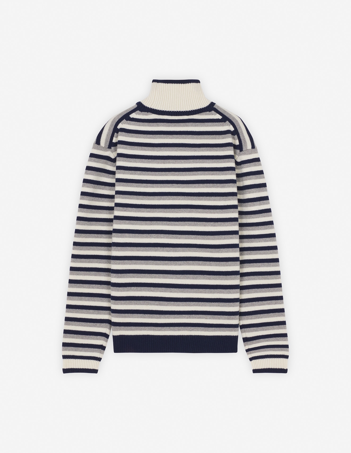 FOX HEAD INTARSIA COMFORT STRIPED HIGH NECK JUMPER - 6