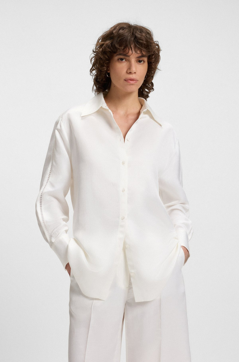TAILORED BLOUSE WITH CROCHET-EFFECT TRIMS 2