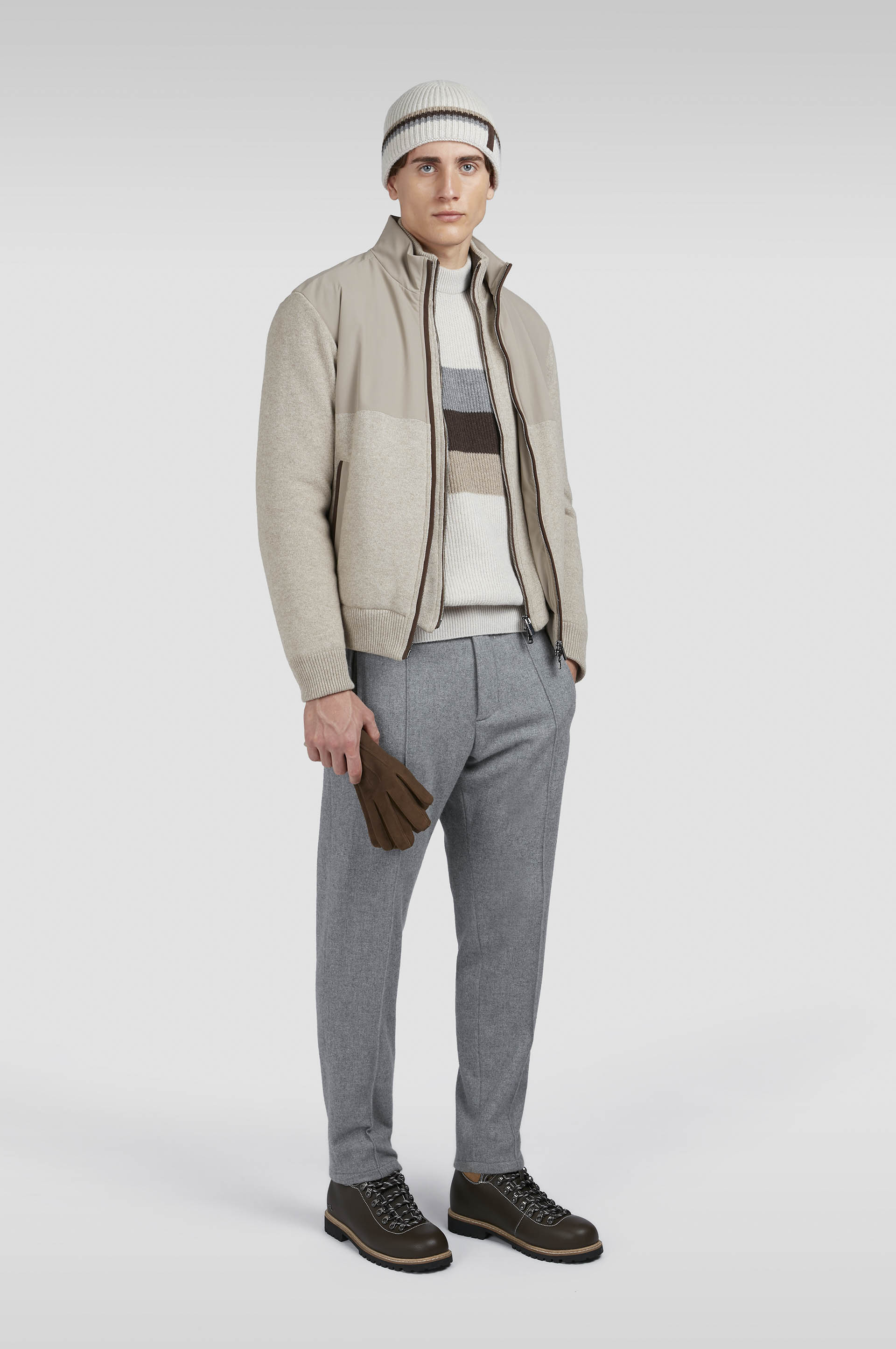HYBRID JACKET IN WOOL AND CASHMERE WITH SUEDE AND TYPHOON® RE-4X4 STRETCH DETAILS - 2