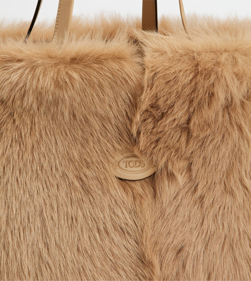 TOD'S DI BAG FOLIO IN FUR MEDIUM-SMALL - BEIGE 6