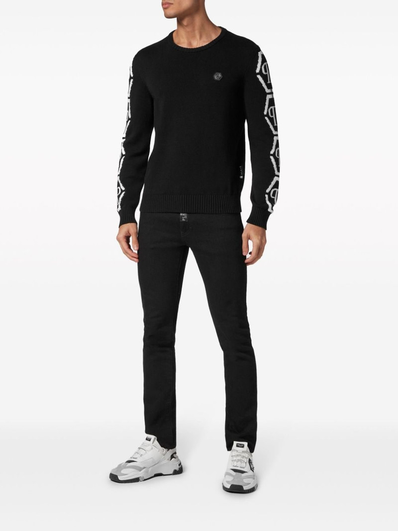 PHILIPP PLEIN monogram knit jumper outlook