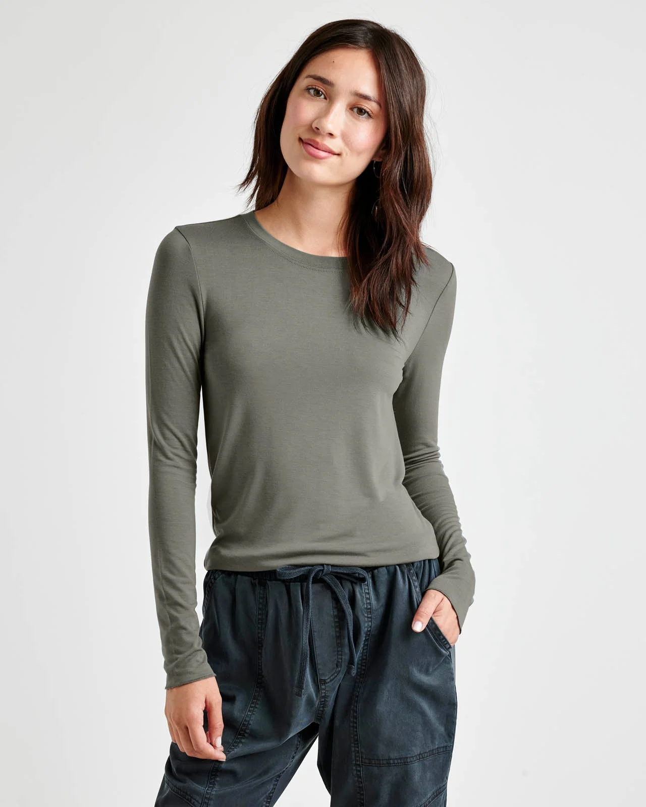 Bamboo Blend Long Sleeve Tee - 1